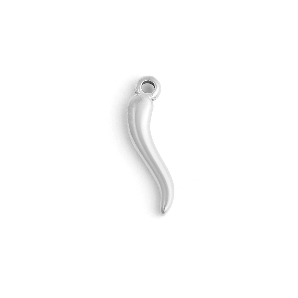 18K Gold PVD Stainless Steel Italian Horn Charm: Gold