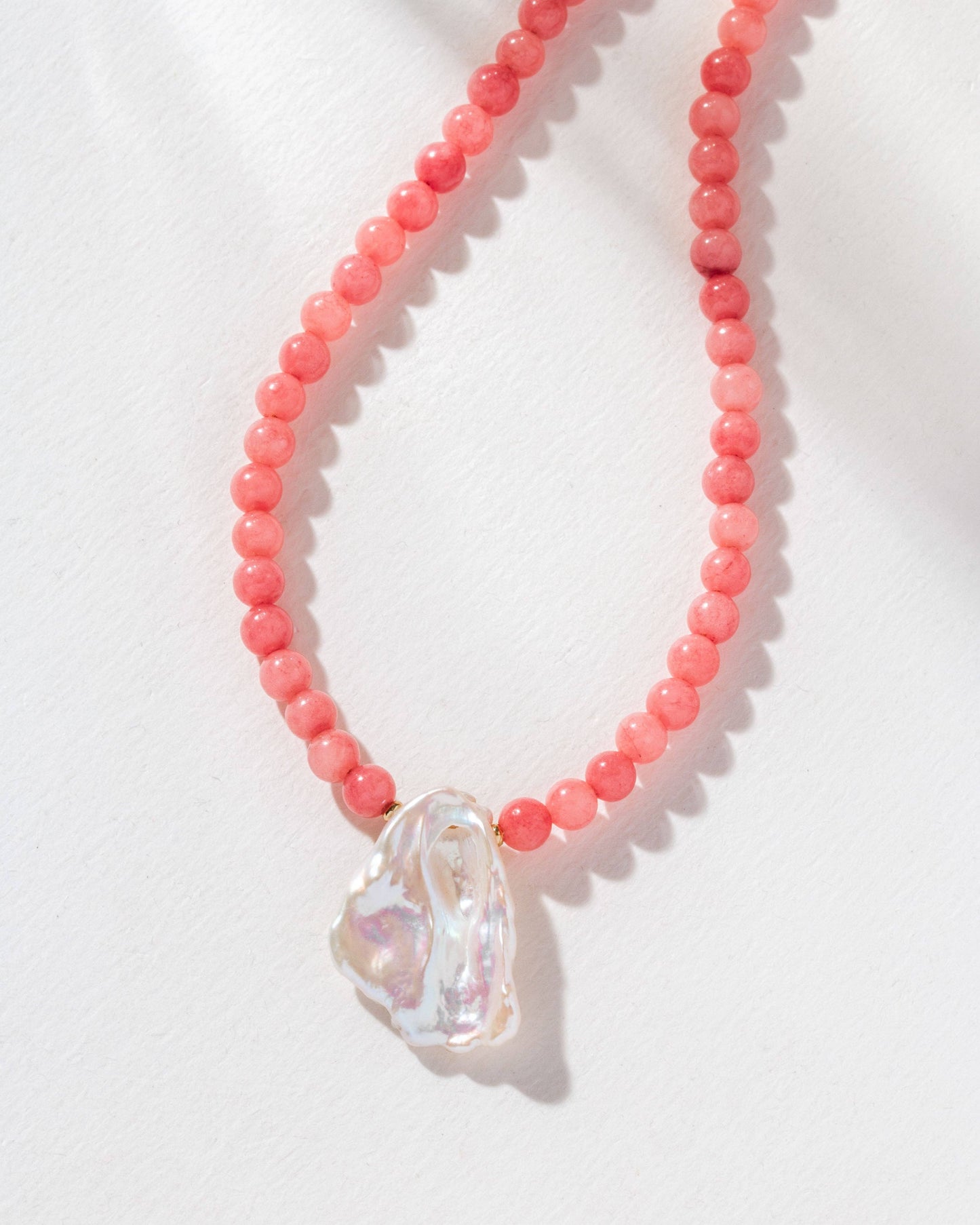 Perennial Gem & Keshi Pearl Beaded Necklace - Pink