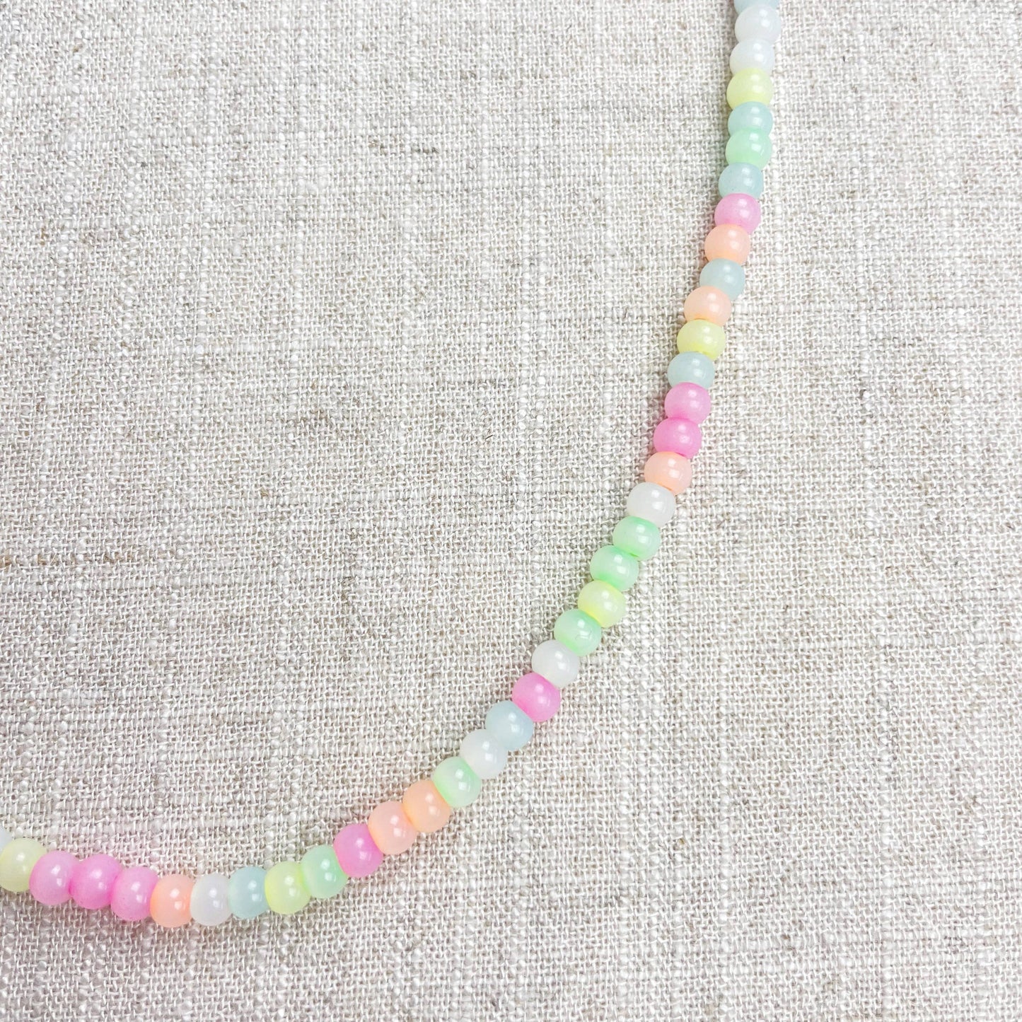 Mixie/// Sorbet Mixed Czech Glass Beaded Necklace: 18inch