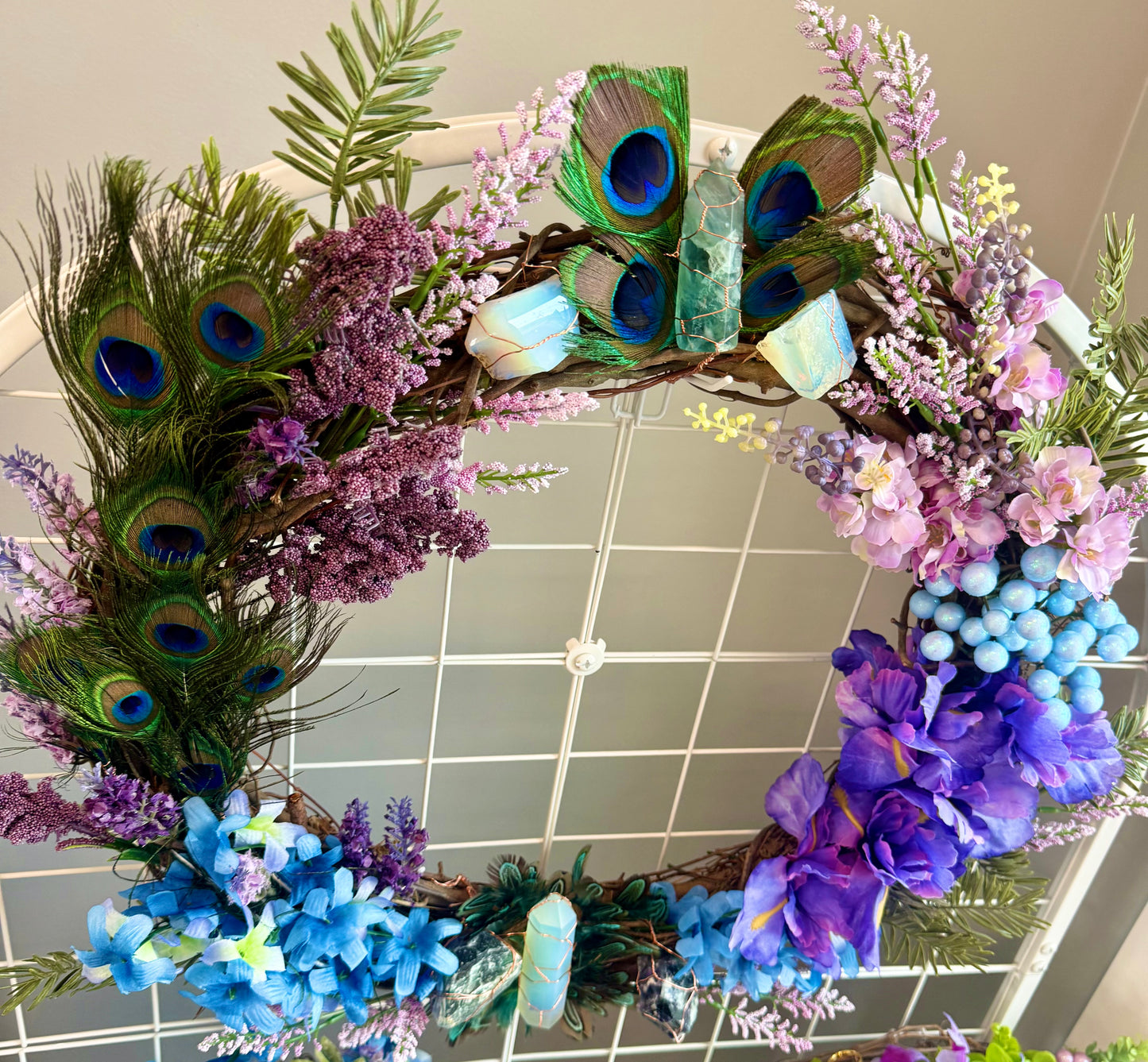 Peacock Crystal Wreath