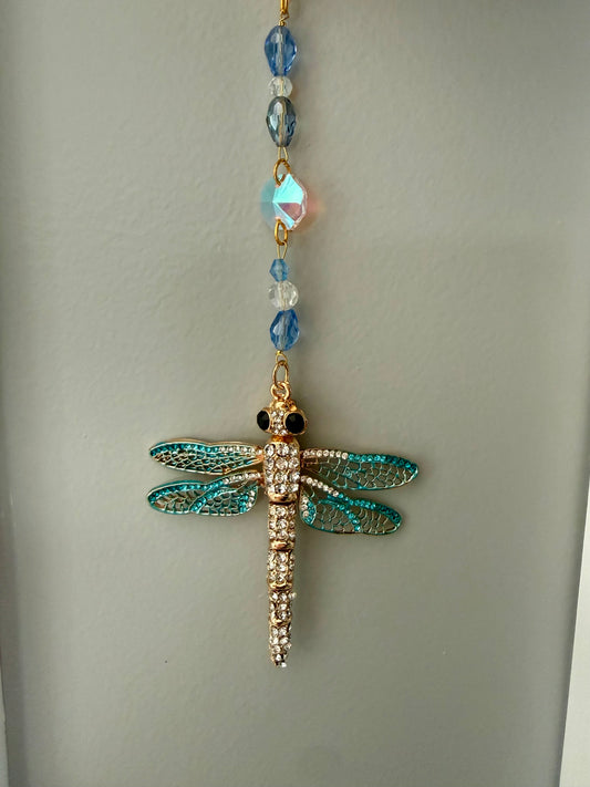 Blue dragonfly mini suncatcher