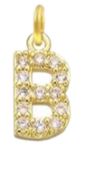 Gold Plated CZ Initial Charms