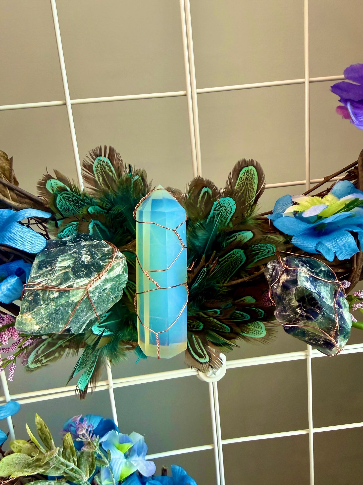 Peacock Crystal Wreath