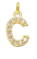 Gold Plated CZ Initial Charms