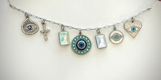 Teal Charmomy Necklace