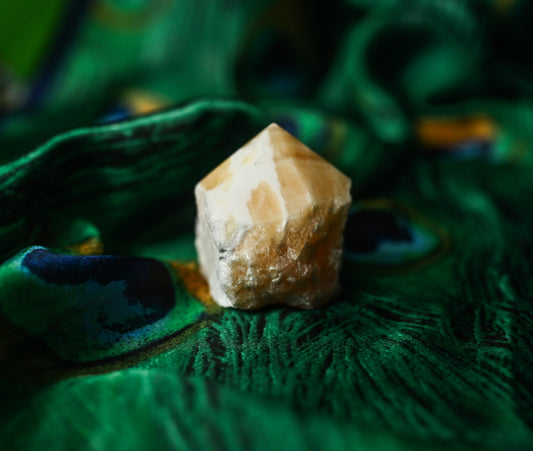 Orange Calcite Partially Polish Top