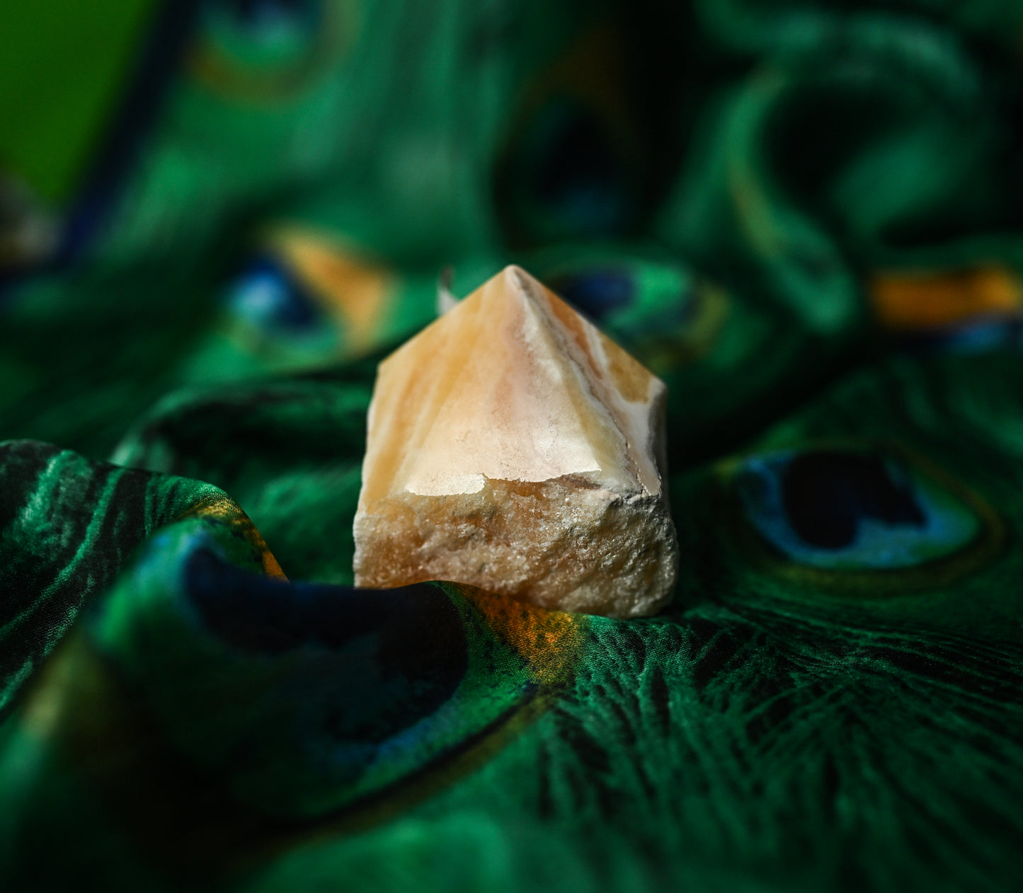 Orange Calcite Partially Polish Top