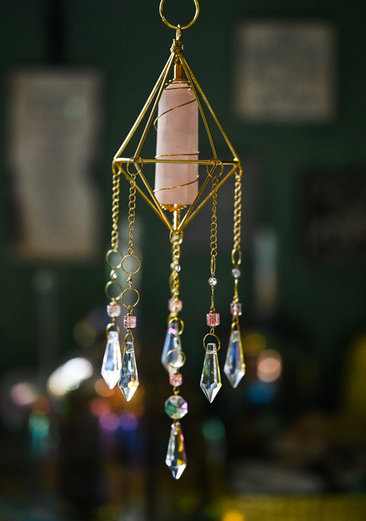 Rose Quartz Suncatcher 2