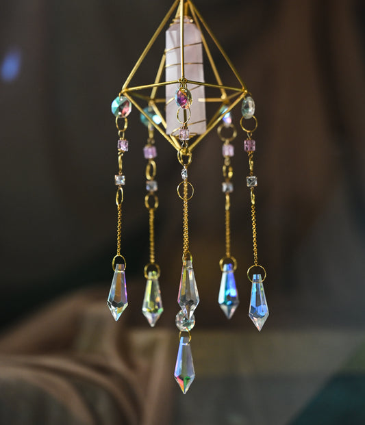 Rose Quartz Suncatcher