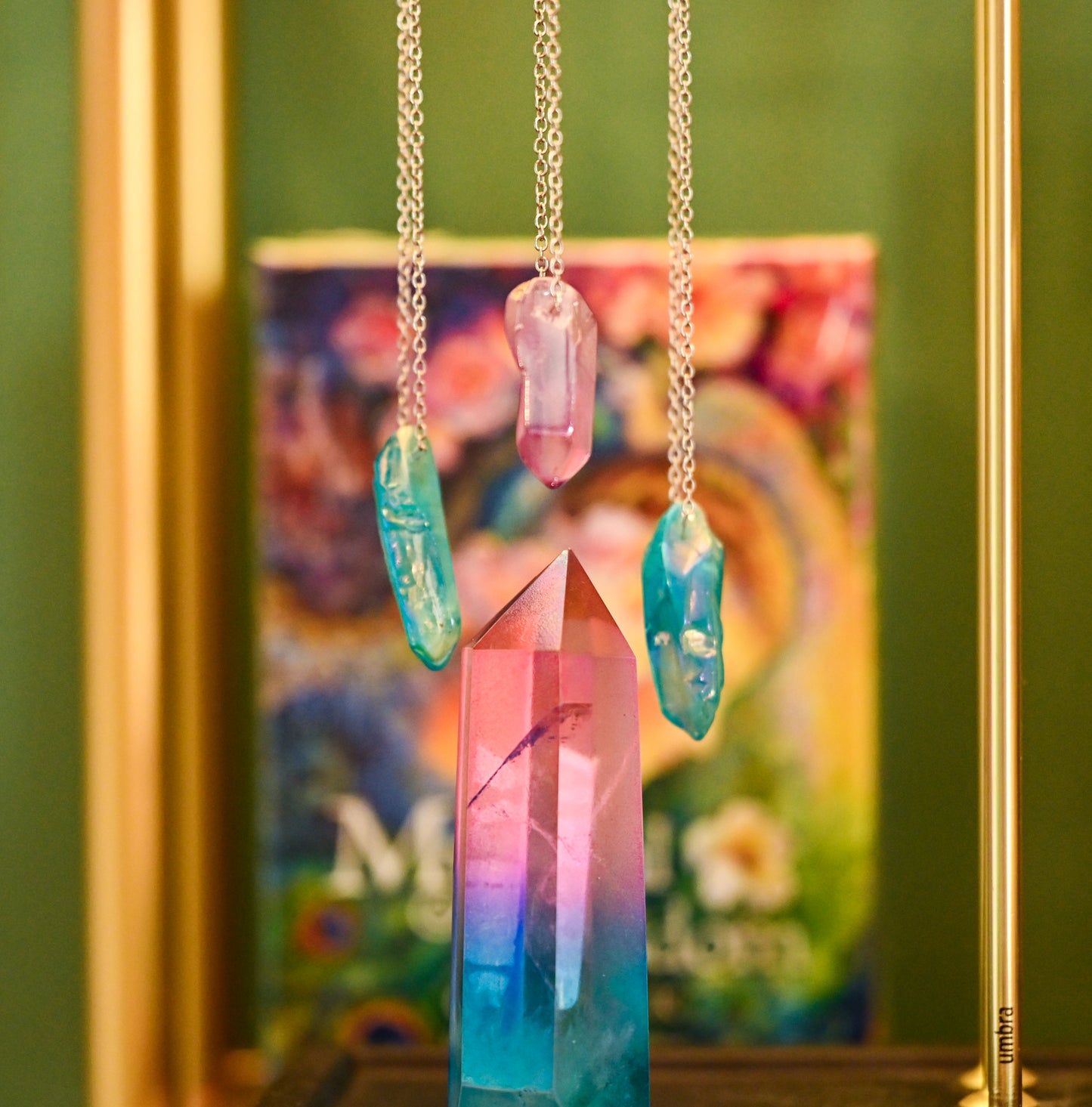 Colored Aura Quartz Necklaces