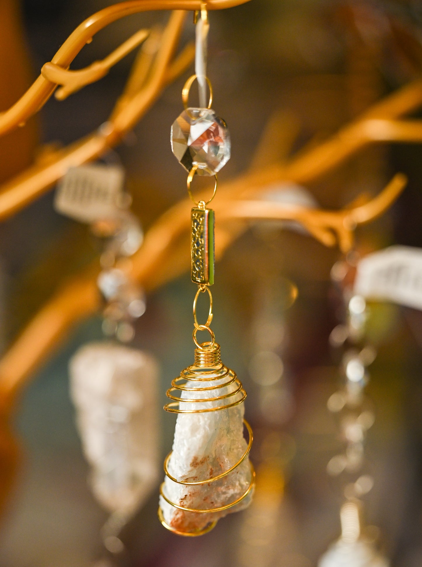 Blue Calcite with Druzy Accent Mini Suncatcher