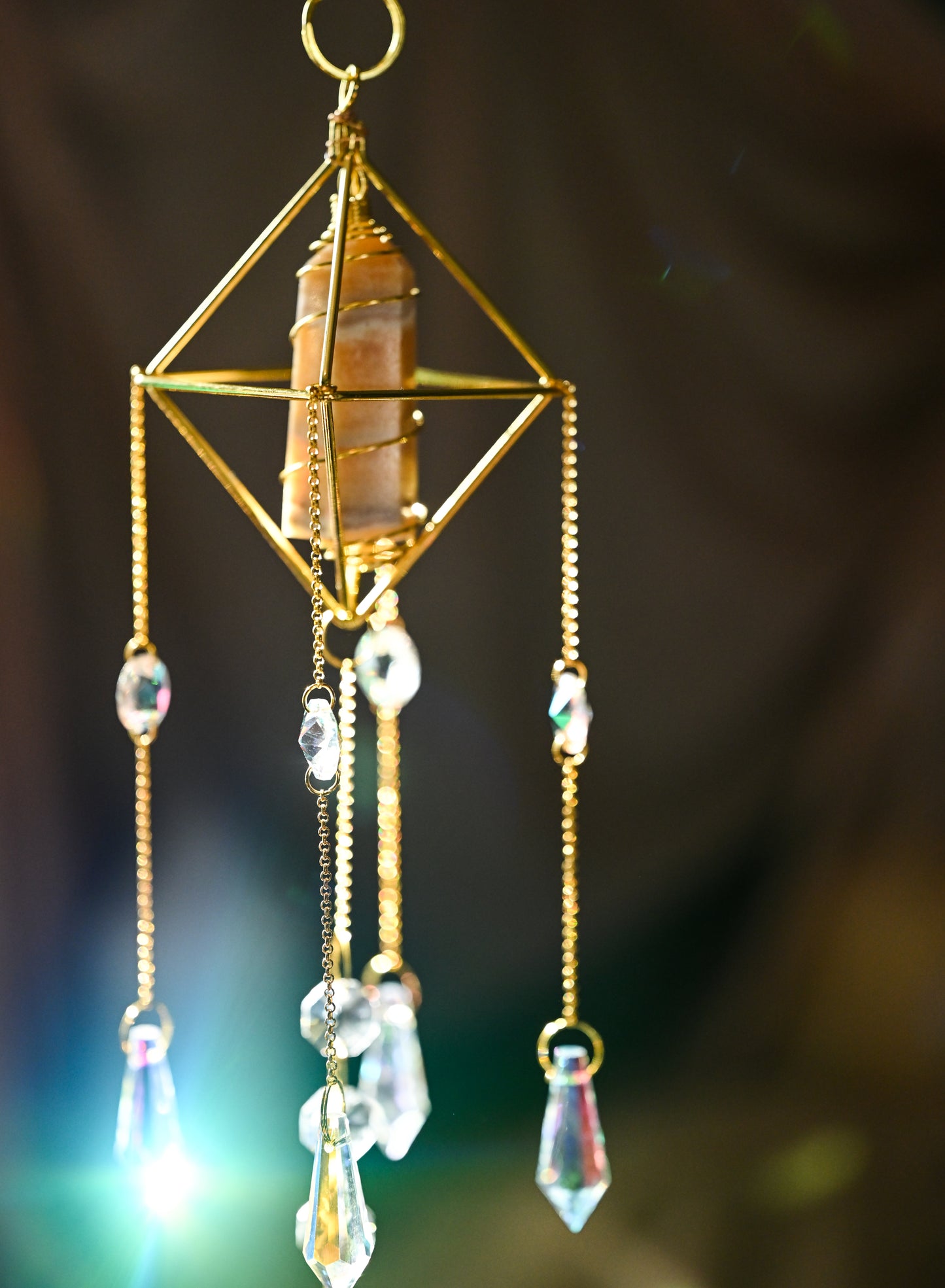 Orange Calcite Suncatcher