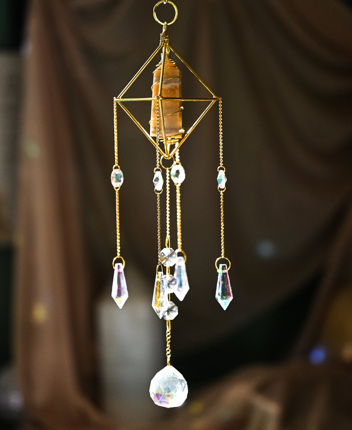 Orange Calcite Suncatcher