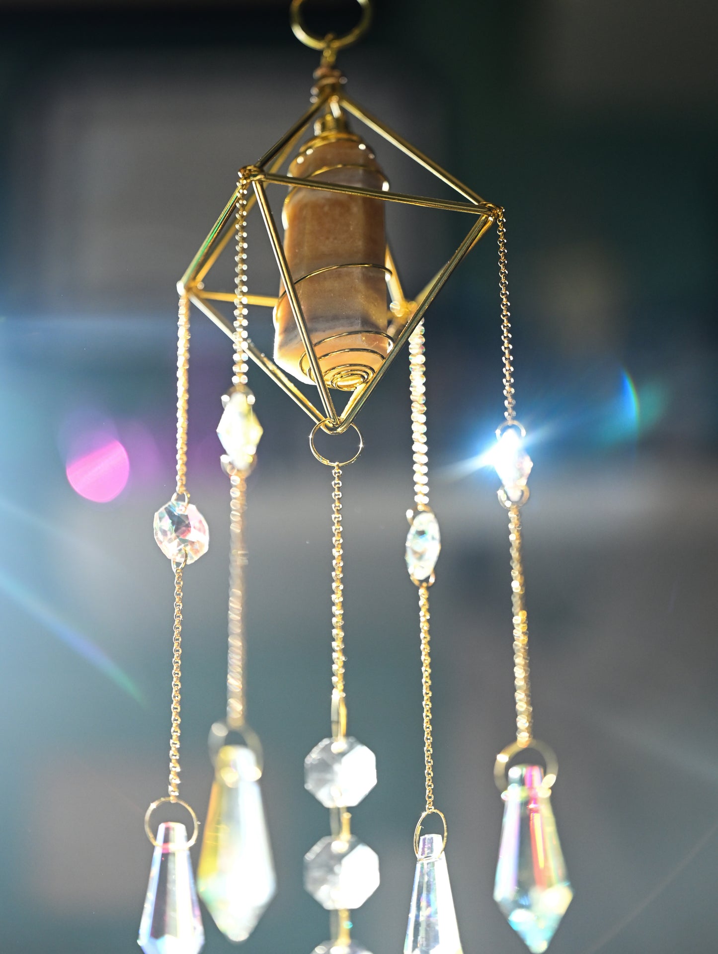 Orange Calcite Suncatcher