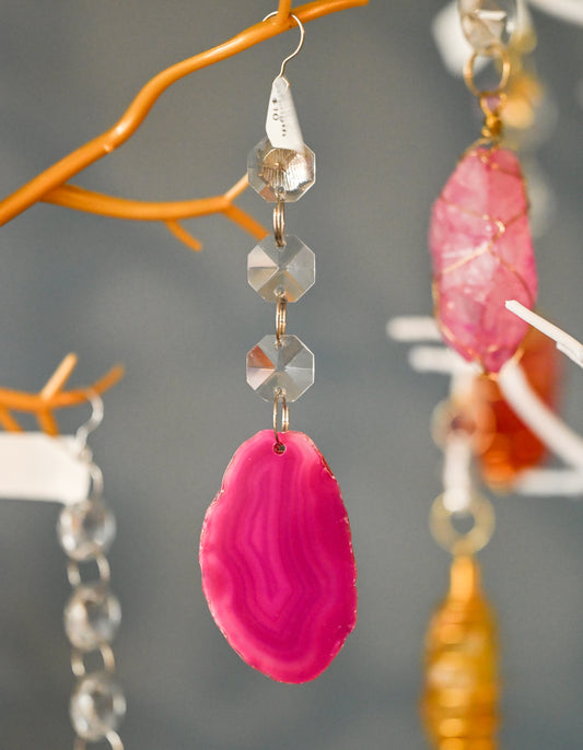 Pink Agate Mini Suncatcher