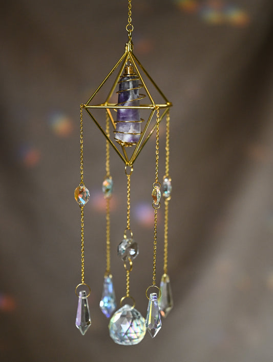 Chevron Amethyst Suncatcher