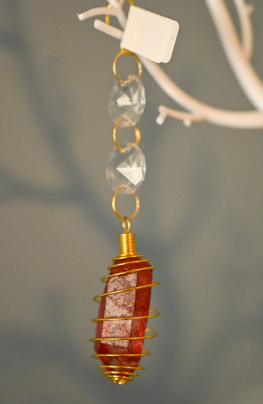 Red Crackle Quartz Mini Suncatcher