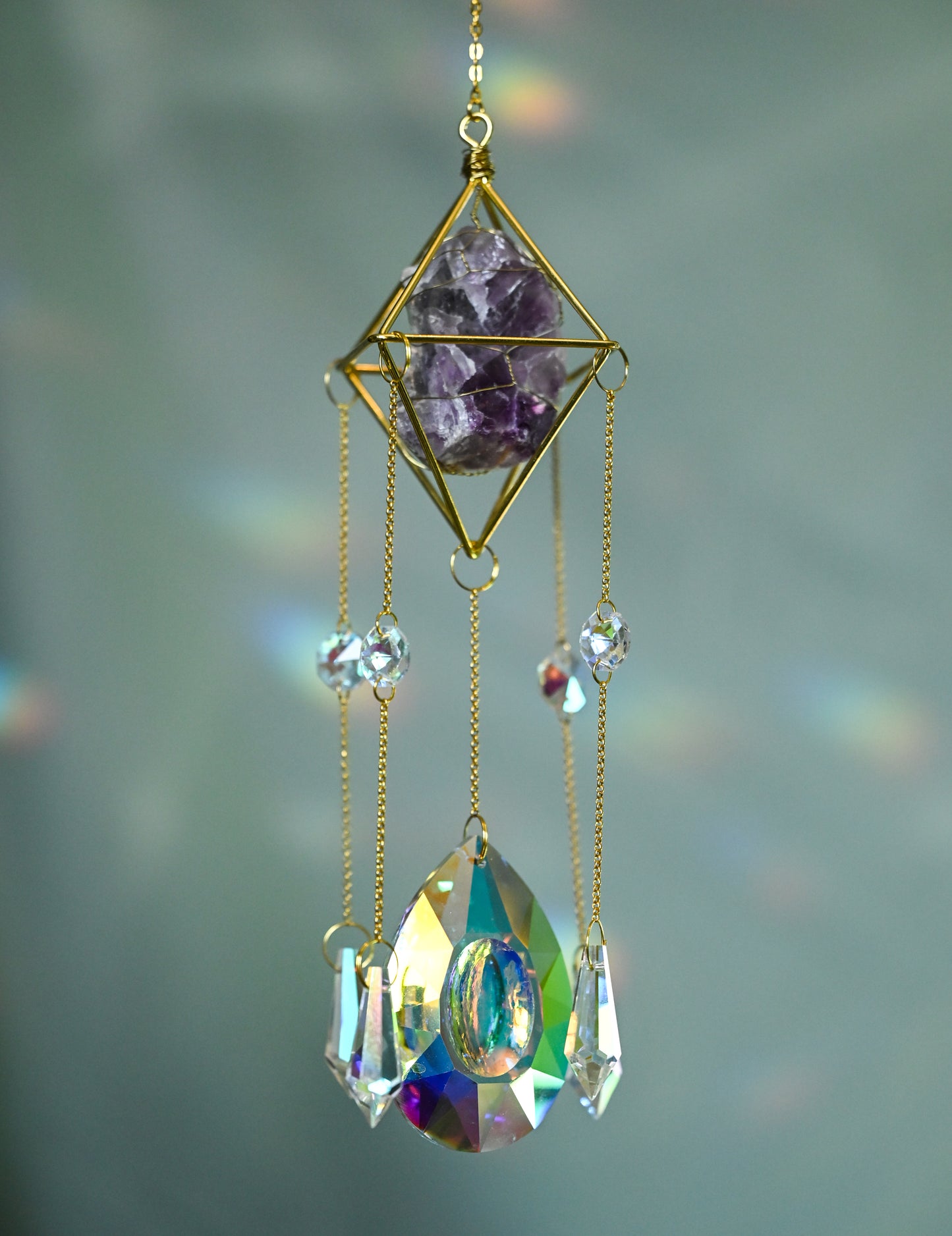 Purple Fluorite Suncatcher