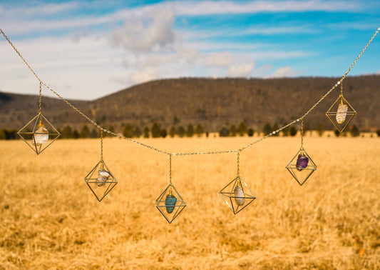 Harmony Crystal Strand - Amethyst, Agate Druzy, Clear Purple Blue Quartz