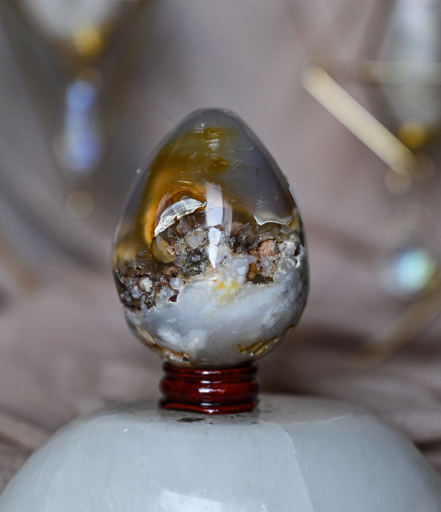 Flower Agate Egg