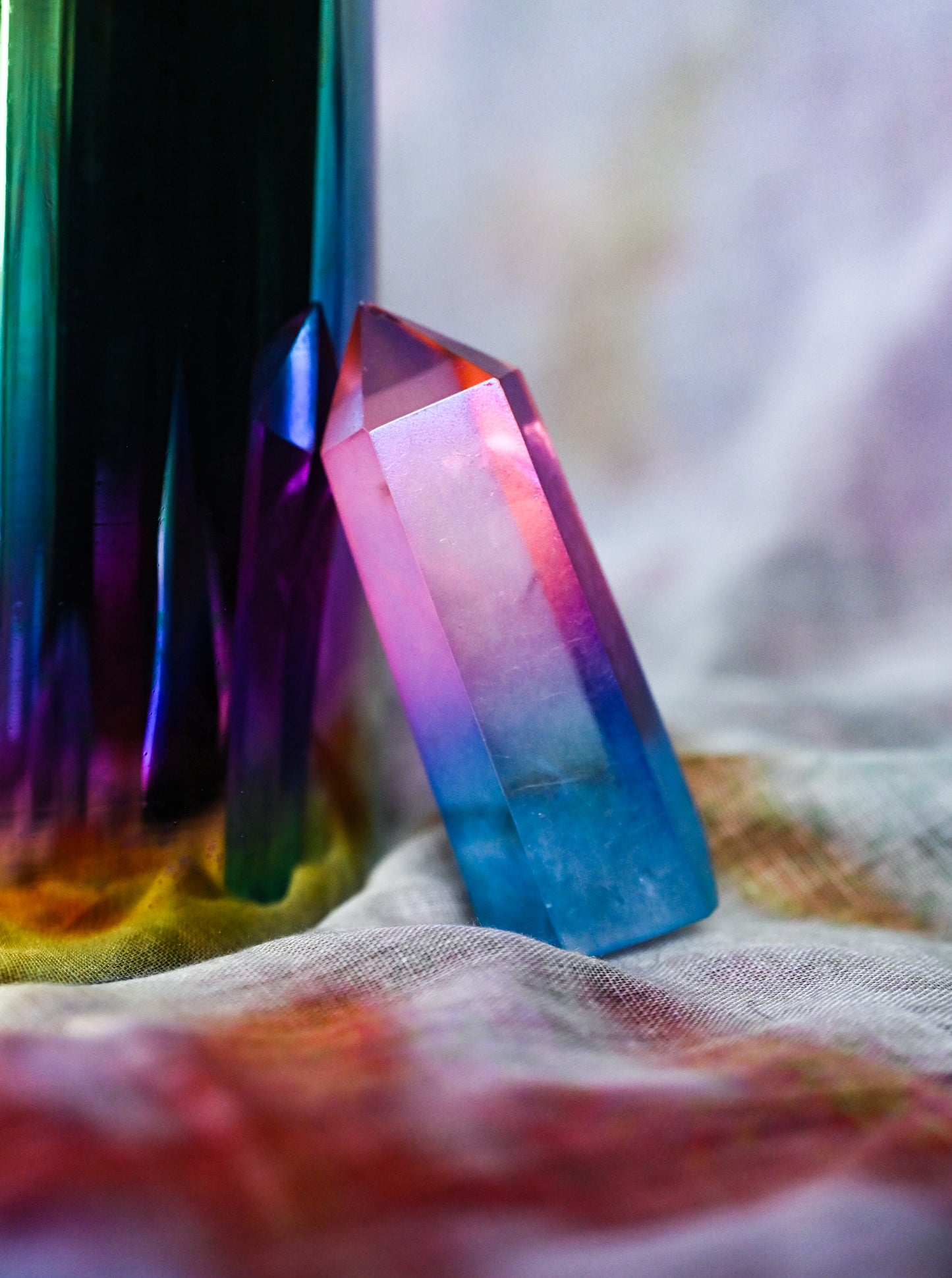 Rainbow Aura Quartz Towers