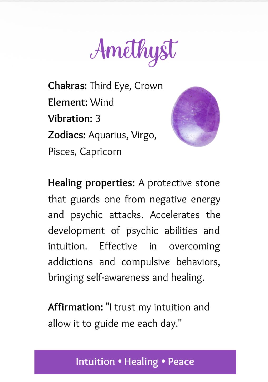 Amethyst suncatcher with moon accent