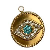 Protective Eye Charm - Light blue and cz v2 (med)