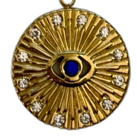 Protective Eye Charm - Dark blue and cz (larger)