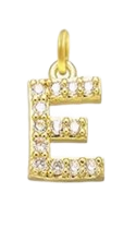 Gold Plated CZ Initial Charms