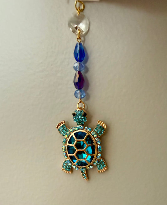 Blue turtle mini suncatcher