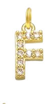 Gold Plated CZ Initial Charms