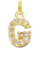 Gold Plated CZ Initial Charms - G