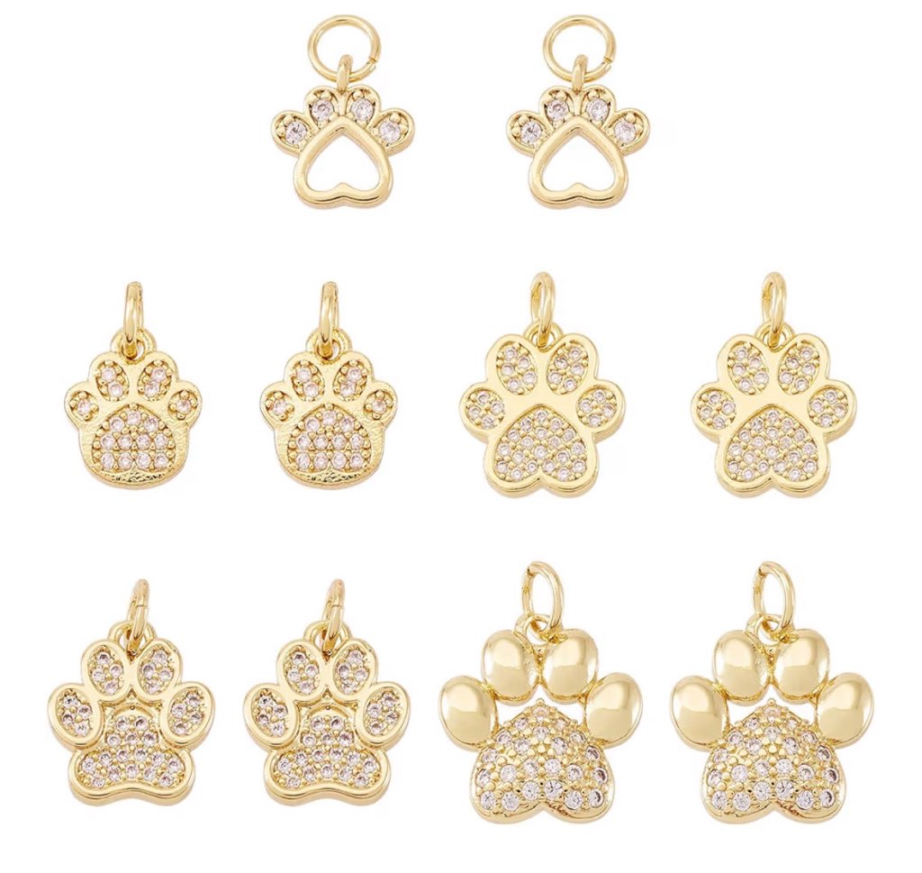 Paw Print CZ Charms