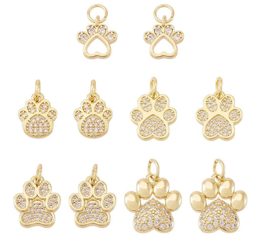 Paw Print CZ Charms