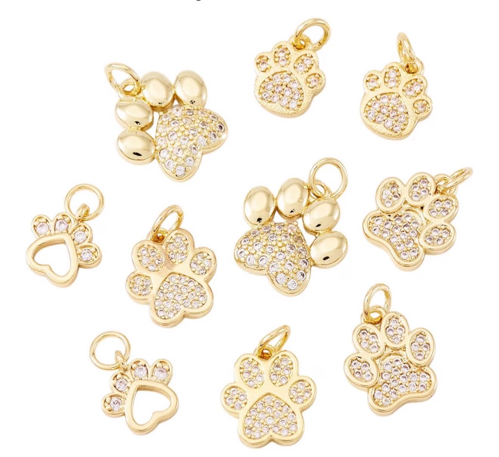 Paw Print CZ Charms
