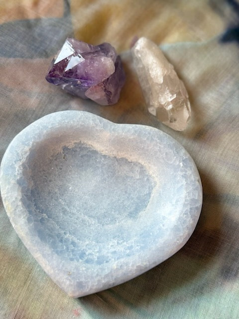 Blue Calcite Heart Bowl