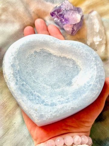 Blue Calcite Heart Bowl