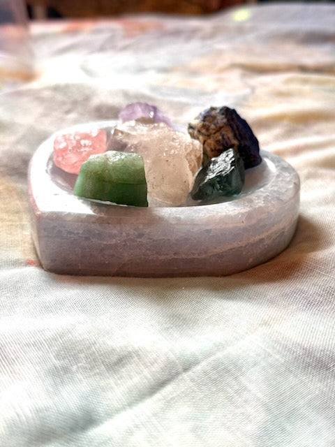 Blue Calcite Heart Bowl