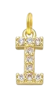 Gold Plated CZ Initial Charms