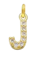 Gold Plated CZ Initial Charms