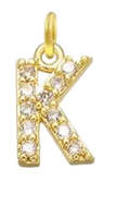Gold Plated CZ Initial Charms