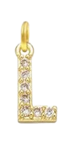 Gold Plated CZ Initial Charms
