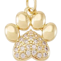 Paw Print CZ Charms - large