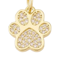 Paw Print CZ Charms - med 2