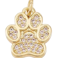 Paw Print CZ Charms - med 1