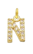Gold Plated CZ Initial Charms