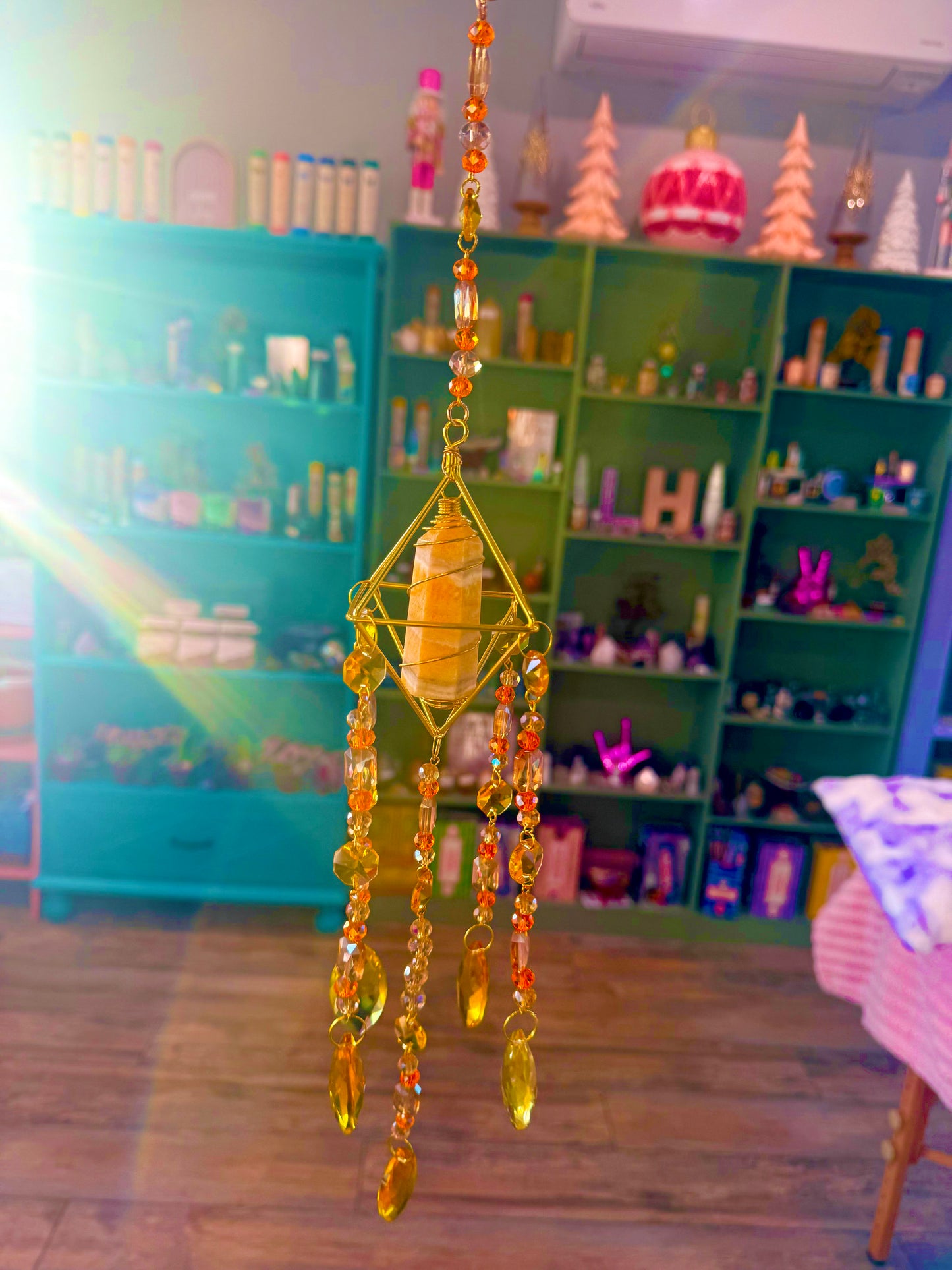 Orange Calcite Suncatcher