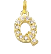 Gold Plated CZ Initial Charms