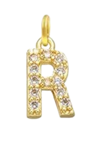 Gold Plated CZ Initial Charms