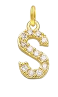 Gold Plated CZ Initial Charms